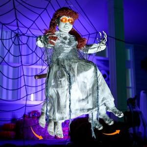 Creepy Swinging Girl Halloween Animatronics Decoration