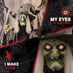Life-Size Scary Talking Poseable Witch Animatronic