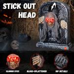 Animated Halloween Tombstone with Moving Skeleton
