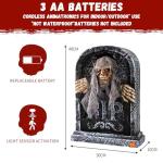 Animated Halloween Tombstone with Moving Skeleton