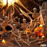 5 Pack Posable Halloween Skeleton Decor - 16 Inches