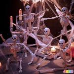 5 Pack Posable Halloween Skeleton Decor - 16 Inches