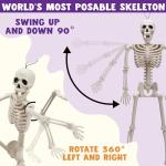5 Pack Posable Halloween Skeleton Decor - 16 Inches