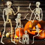 6 Pack Posable Skeletons for Halloween Decor