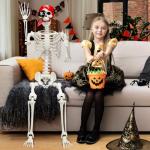 5 Ft Life-Size Movable Skeleton Halloween Decoration