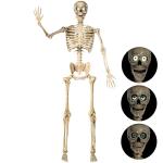 Life-Size Posable Halloween Skeleton with Moving Features