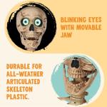 Life-Size Posable Halloween Skeleton with Moving Features