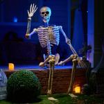 6.9 FT Life Size Posable Halloween Skeleton Prop