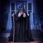 Life-Size Animated Witch Halloween Decoration with Sounds