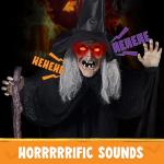Life-Size Animated Witch Halloween Decoration with Sounds