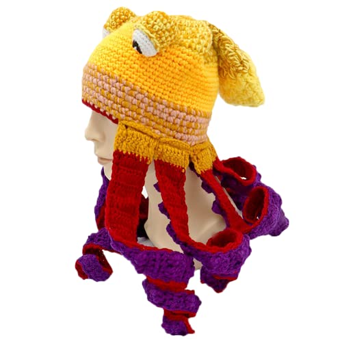 Yellow and Purple Octopus Hat for Halloween