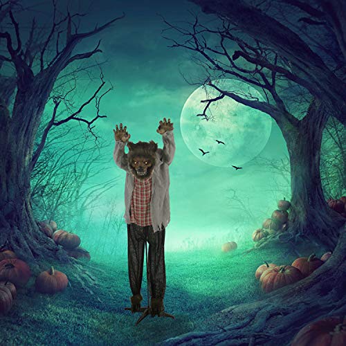 Life-Size Animatronic Werewolf for Halloween Decoration