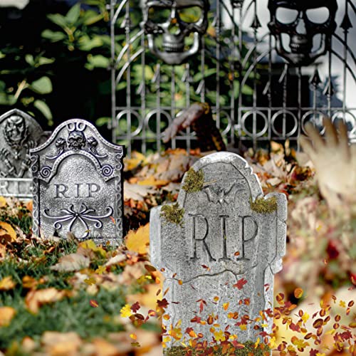 Mossy Bat Tombstone, 22", Gray - 1 Pc