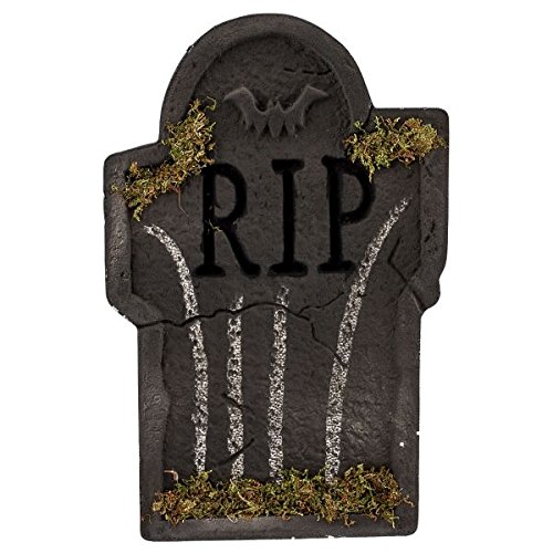Mossy Bat Tombstone, 22", Gray - 1 Pc