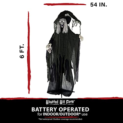 Talking Witch Prop with Rotating Body for Halloween