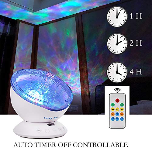 Ocean Wave Night Light Projector with Music (White)