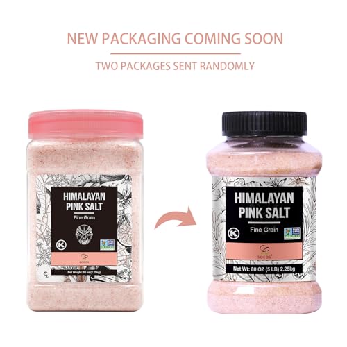 Soeos Fine Grain Himalayan Pink Salt, 80oz
