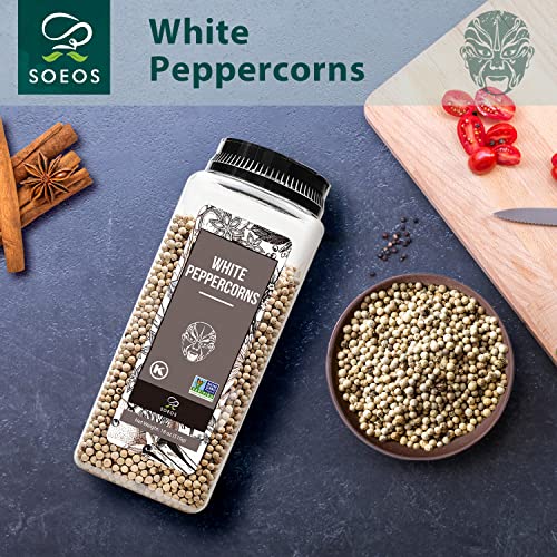 Soeos Fresh Non-GMO White Peppercorns, 18oz