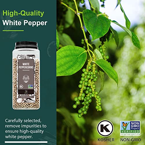 Soeos Fresh Non-GMO White Peppercorns, 18oz