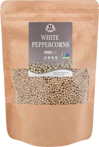 Bulk Whole White Peppercorns - 18 Oz Grinder