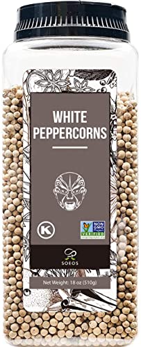 Soeos Fresh Non-GMO White Peppercorns, 18oz
