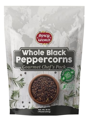 Gourmet Black Peppercorns - Non-GMO, Whole 1 Pound