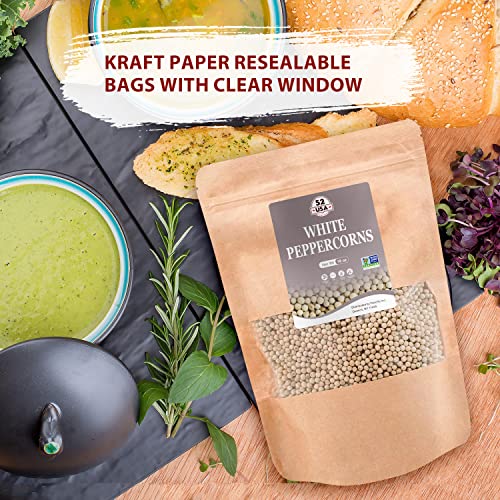 Bulk Whole White Peppercorns - 18 Oz Grinder