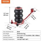 VEVOR 3 Ton Triple Bag Air Jack - Red