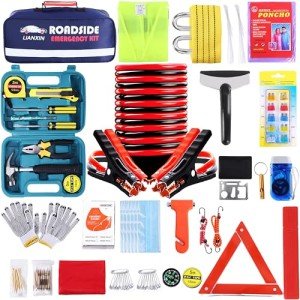 LIANXIN 142-Piece Emergency Roadside Assistance Kit
