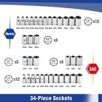 39-Piece Drive Socket Set with Quick-Release Ratchet