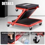 36" 2-in-1 Rolling Car Creeper and Seat