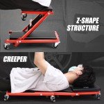 36" 2-in-1 Rolling Car Creeper and Seat