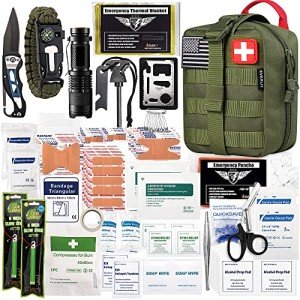 250-Piece Survival First Aid Kit with Molle Pouch