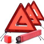 Emergency Warning Triangles for Vehicle Safety - 3-Pack