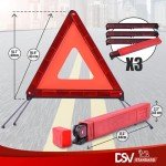 Emergency Warning Triangles for Vehicle Safety - 3-Pack