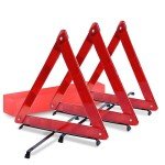 Reflective Warning Triangles with Carrying Case – 3-Pack