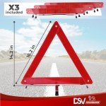 Reflective Warning Triangles with Carrying Case – 3-Pack