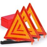 3-Pack Foldable Safety Reflective Warning Triangles