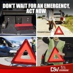 Emergency Warning Triangles for Vehicle Safety - 3-Pack