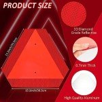 Reflective Safety Triangle Sign for Golf Carts - 4 Pcs