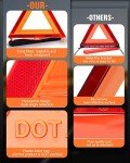 3-Pack Foldable Safety Reflective Warning Triangles