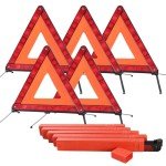 5 Pack Reflective Emergency Safety Triangle Kit