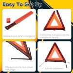 5 Pack Reflective Emergency Safety Triangle Kit