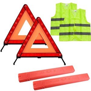 TourKing Foldable Car Emergency Kit with Warning Triangles