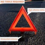 WORKKOOL 3 Pack Reflective Roadside Safety Triangles
