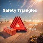WORKKOOL 3 Pack Reflective Roadside Safety Triangles