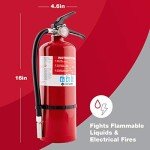 Rechargeable Fire Extinguisher - UL Rated 2-A:10-B:C