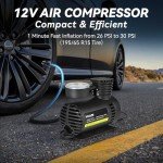 VCANENERGY Car Emergency Safety Kit with Air Compressor