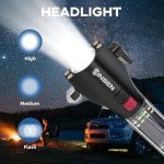 SINSEN Solar Rechargeable Car Safety Hammer Flashlight