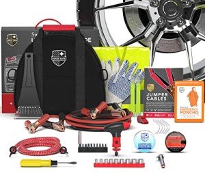 Survival Car Emergency Kit with First Aid & Jumper Cables